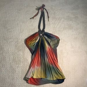 Women's Multi Colored Sky Halter Top (SIZE: L)